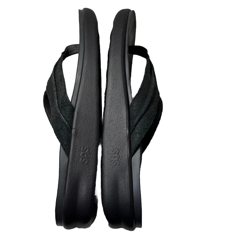 SAS Men's Escape Leather Thong Sandals Size 11 M Black Tripad Comfort Flip Flops
